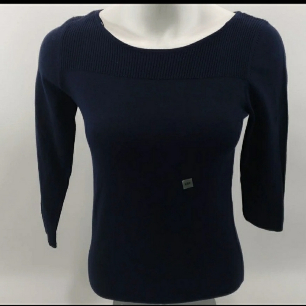 NWT Ann Taylor Navy Blue Blouse XSP